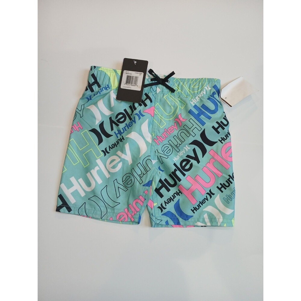 Hurley Boys Swim Trunks 4T Multicolor Logo Board Shorts New With Tags - Picture 3 of 6